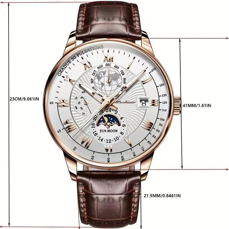 Mechanical Men’s Luxury Watch with Moonphase