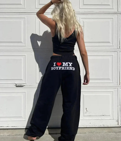Couples Jogging Pants with Love Print – SweetheartBliss