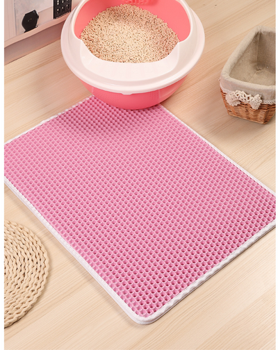 Cat Litter Mat with Double-Layer Trap and Non-Slip Base – PawGuard