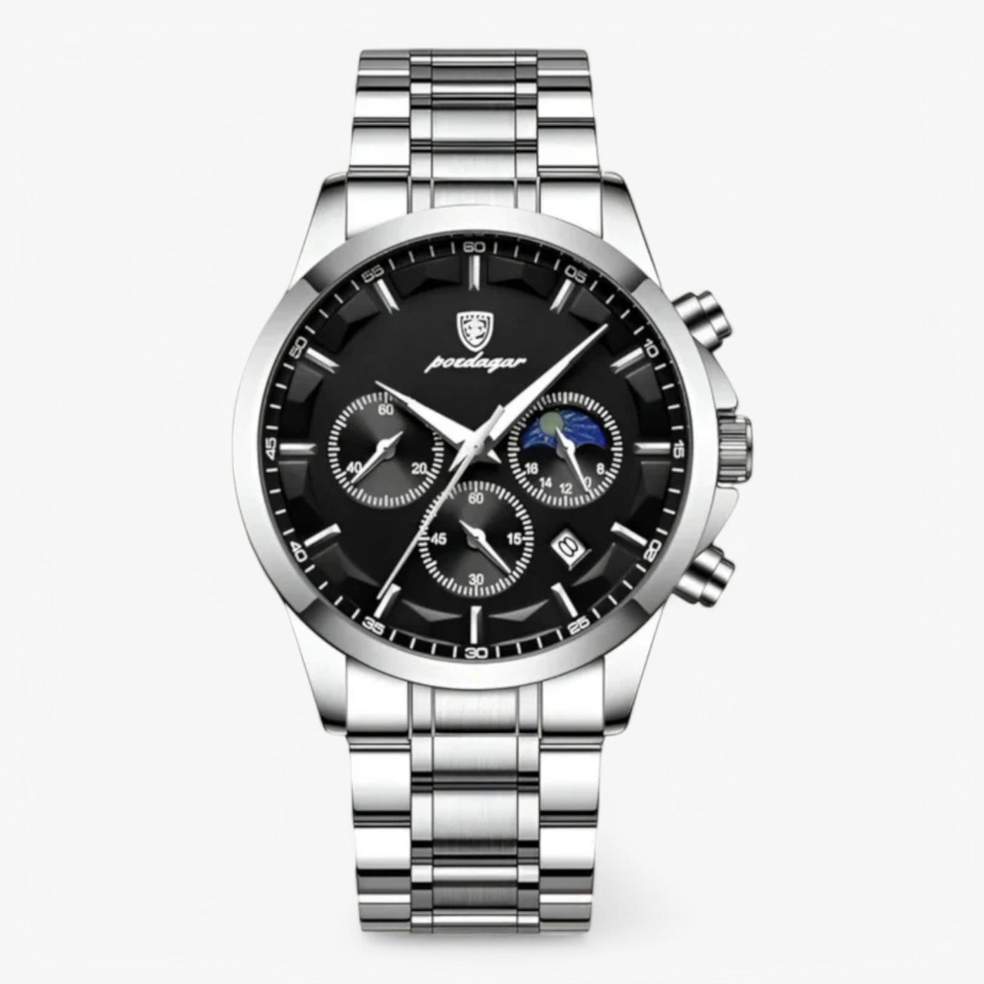 Men’s Leather Strap Chronograph Watch with Date