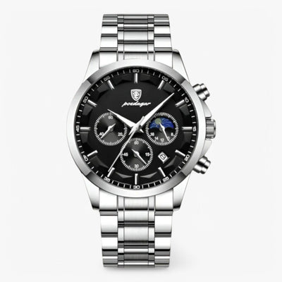 Men’s Leather Strap Chronograph Watch with Date