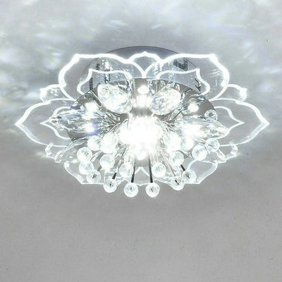 FloralGlow LED Crystal Ceiling Lamp – Elegant Flower Design