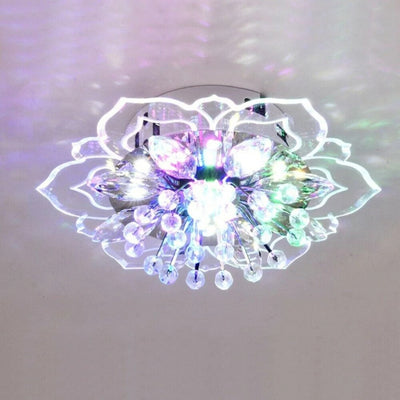 FloralGlow LED Crystal Ceiling Lamp – Elegant Flower Design