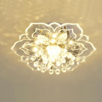 FloralGlow LED Crystal Ceiling Lamp – Elegant Flower Design