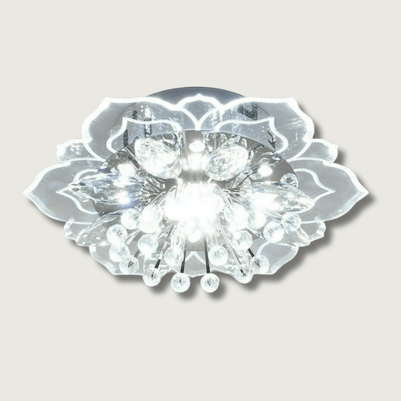 FloralGlow LED Crystal Ceiling Lamp – Elegant Flower Design