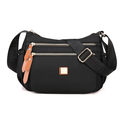 Lightweight Nylon Shoulder Bag with Pockets