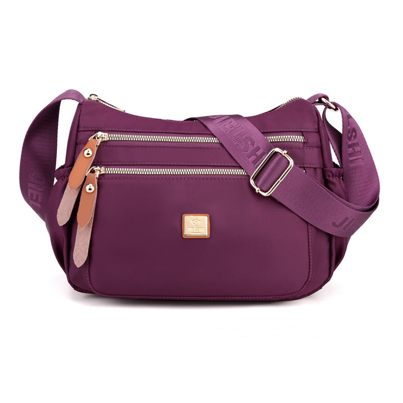 Lightweight Nylon Shoulder Bag with Pockets
