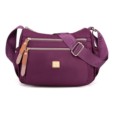 Lightweight Nylon Shoulder Bag with Pockets