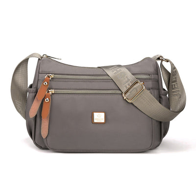 Lightweight Nylon Shoulder Bag with Pockets