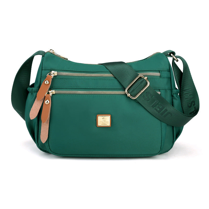 Lightweight Nylon Shoulder Bag with Pockets
