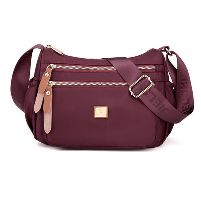 Lightweight Nylon Shoulder Bag with Pockets