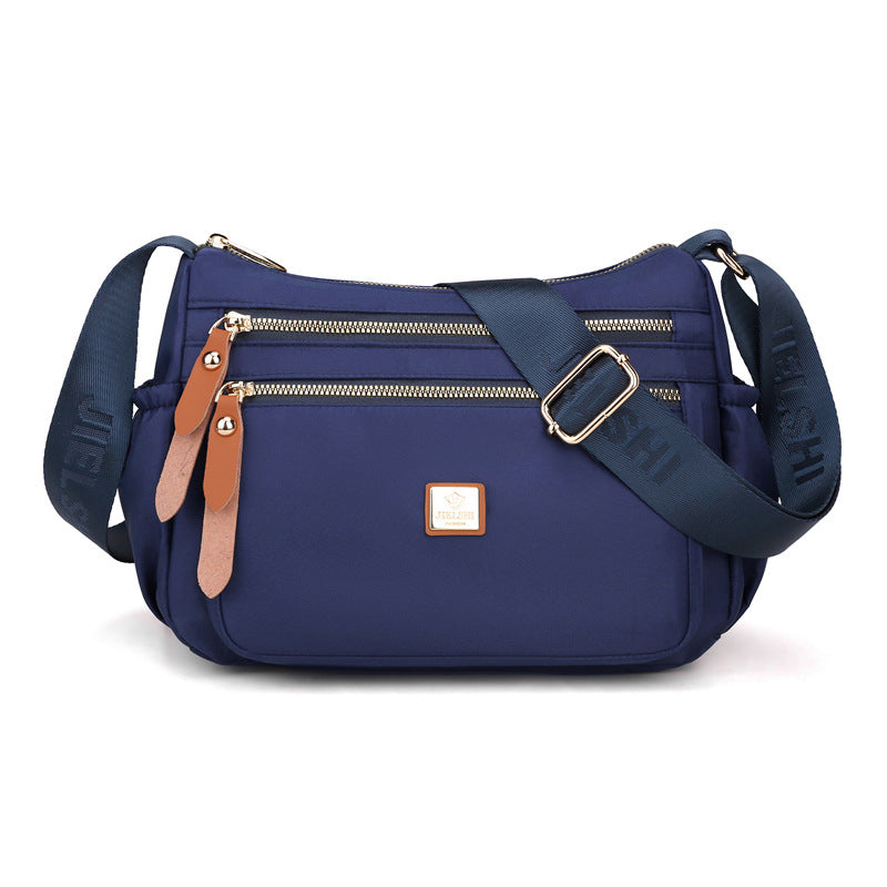 Lightweight Nylon Shoulder Bag with Pockets
