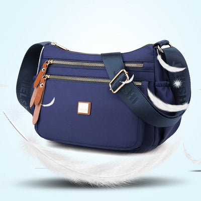 Lightweight Nylon Shoulder Bag with Pockets