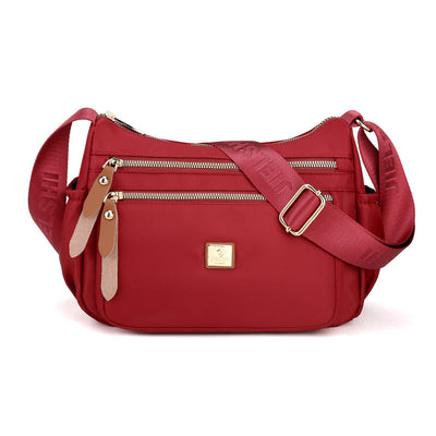 Lightweight Nylon Shoulder Bag with Pockets