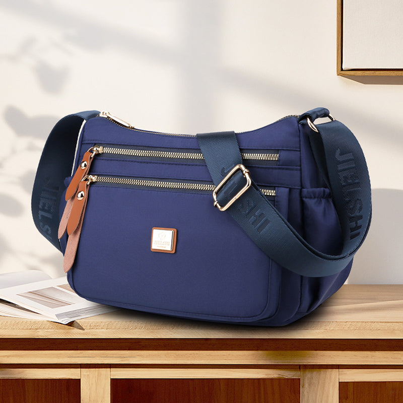 Lightweight Nylon Shoulder Bag with Pockets