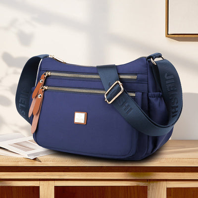 Lightweight Nylon Shoulder Bag with Pockets