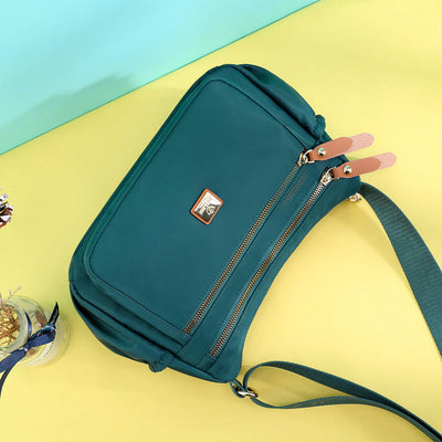 Lightweight Nylon Shoulder Bag with Pockets