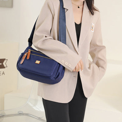 Lightweight Nylon Shoulder Bag with Pockets