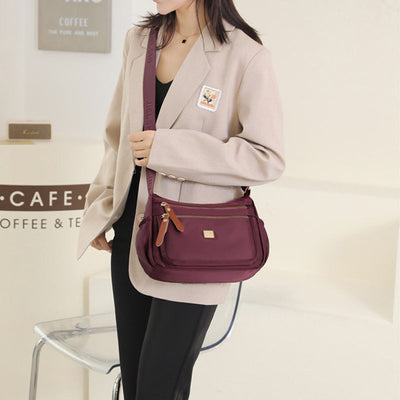 Lightweight Nylon Shoulder Bag with Pockets