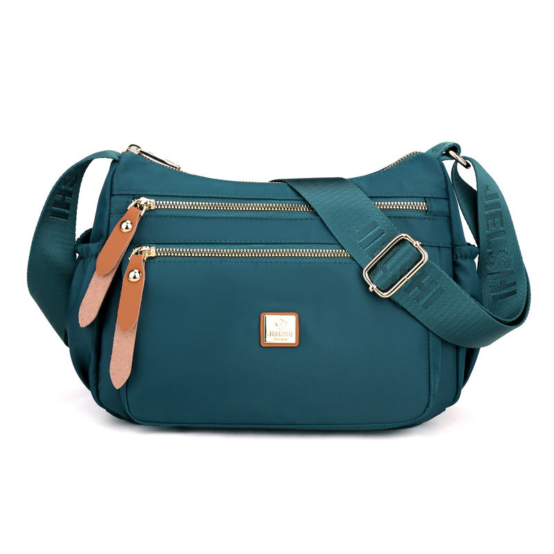 Lightweight Nylon Shoulder Bag with Pockets