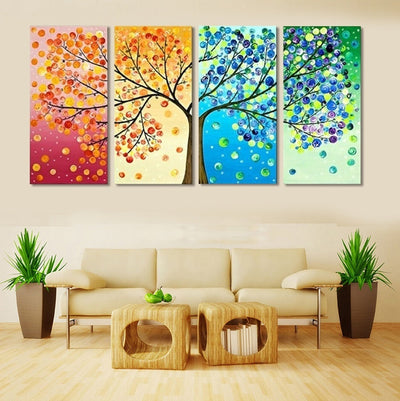 Tree of Life Four Seasons Canvas Wall Art