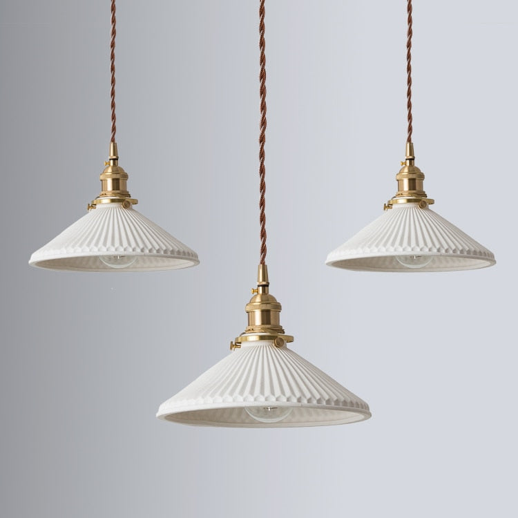 Scandinavian White Ceramic Pendant Light