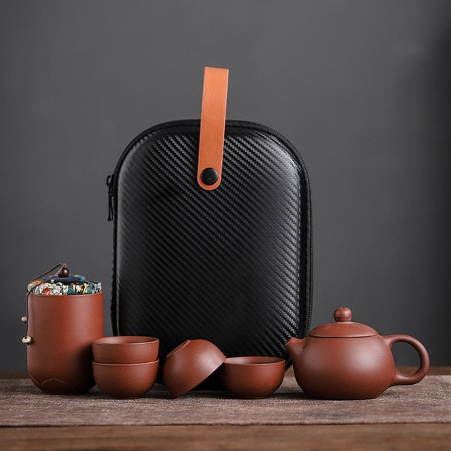 Handmade Ceramic Teapot Set with Cups for Loose Leaf Tea