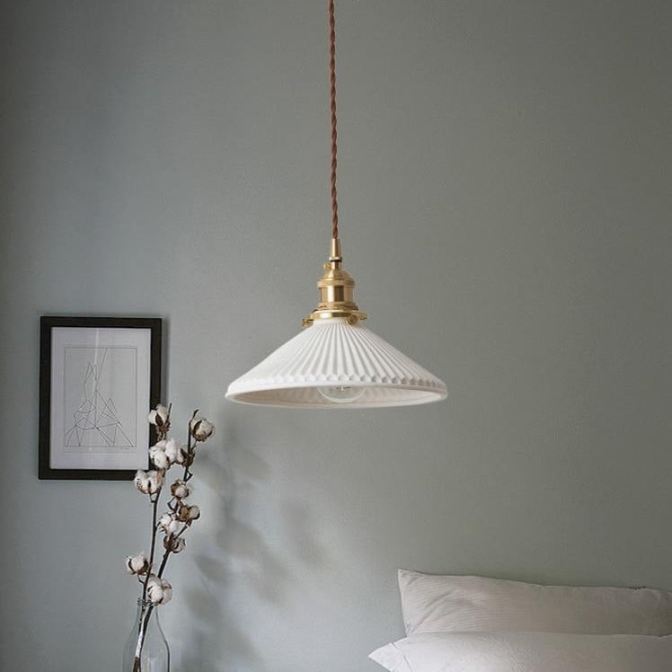 Scandinavian White Ceramic Pendant Light