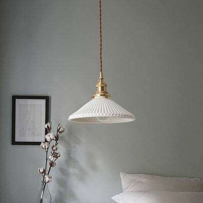 Scandinavian White Ceramic Pendant Light