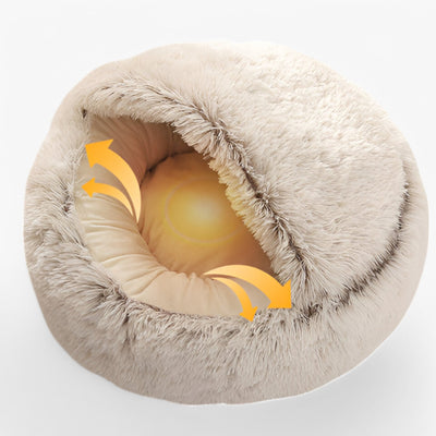 Soft Winter Pet Bed with Washable Cover and Non-Slip Base