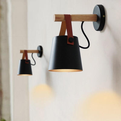 Wooden Nordic Wall Lamp – Minimalist Hanging Light Fixture