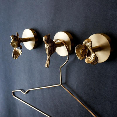 Brass Animal Wall Hook Rack Gold Accents