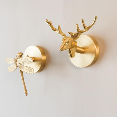 Brass Animal Wall Hook Rack Gold Accents