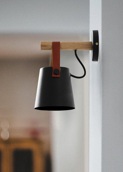 Wooden Nordic Wall Lamp – Minimalist Hanging Light Fixture
