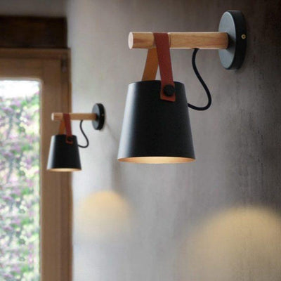 Wooden Nordic Wall Lamp – Minimalist Hanging Light Fixture