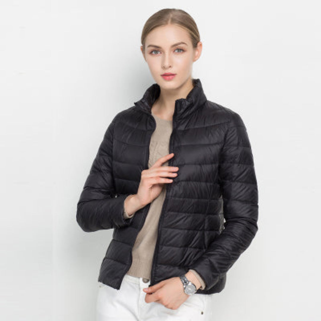 Women’s Long Sleeve Quilted Puffer Jacket for Winter