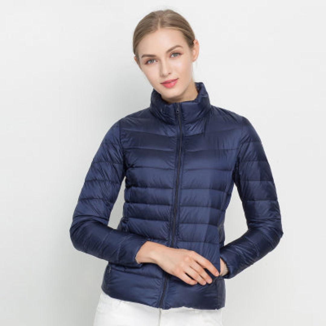 Women’s Long Sleeve Quilted Puffer Jacket for Winter