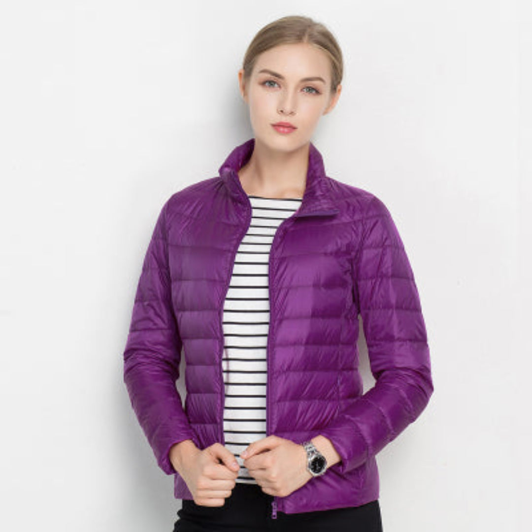 Women’s Long Sleeve Quilted Puffer Jacket for Winter