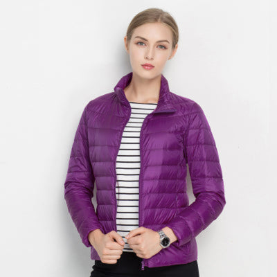 Women’s Long Sleeve Quilted Puffer Jacket for Winter