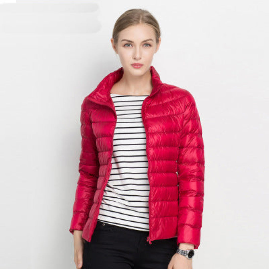 Women’s Long Sleeve Quilted Puffer Jacket for Winter