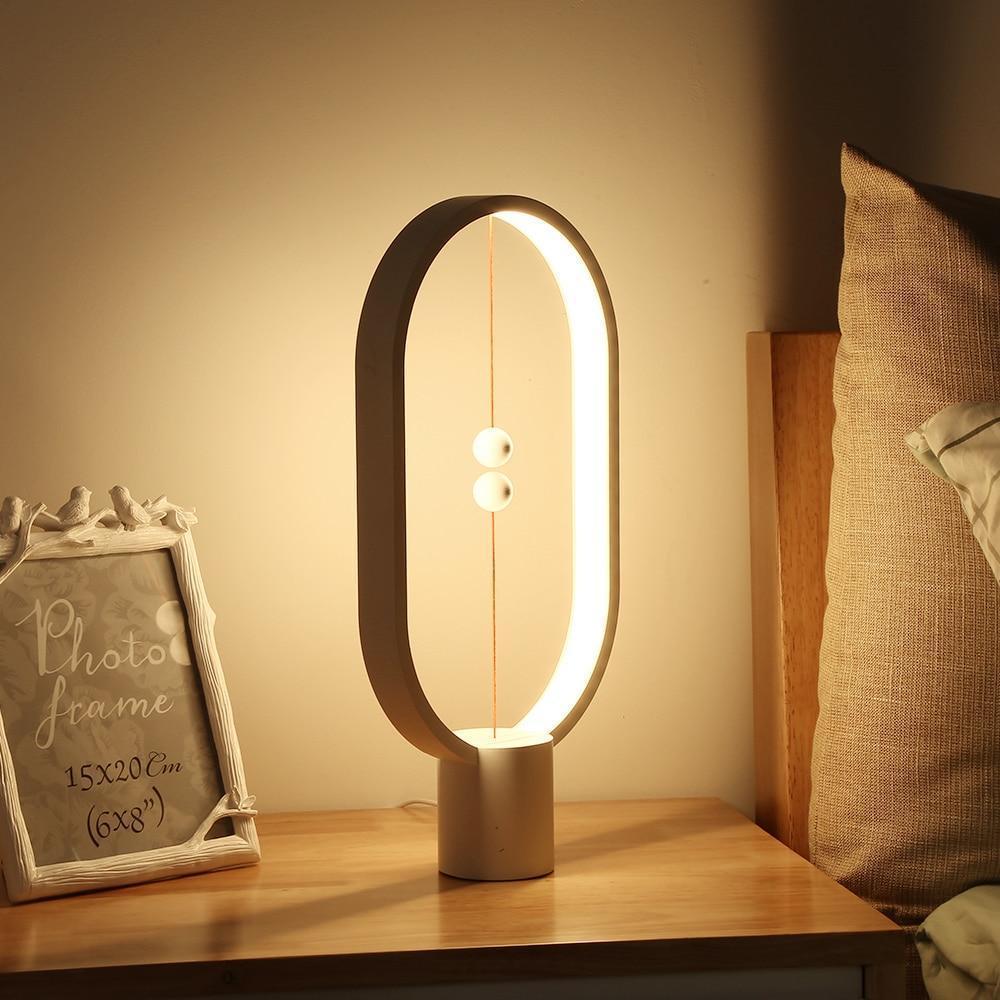 Wood LED Table Lamp with Magnetic Switch