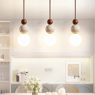 Natural Lava Stone Travertine Pendant Light