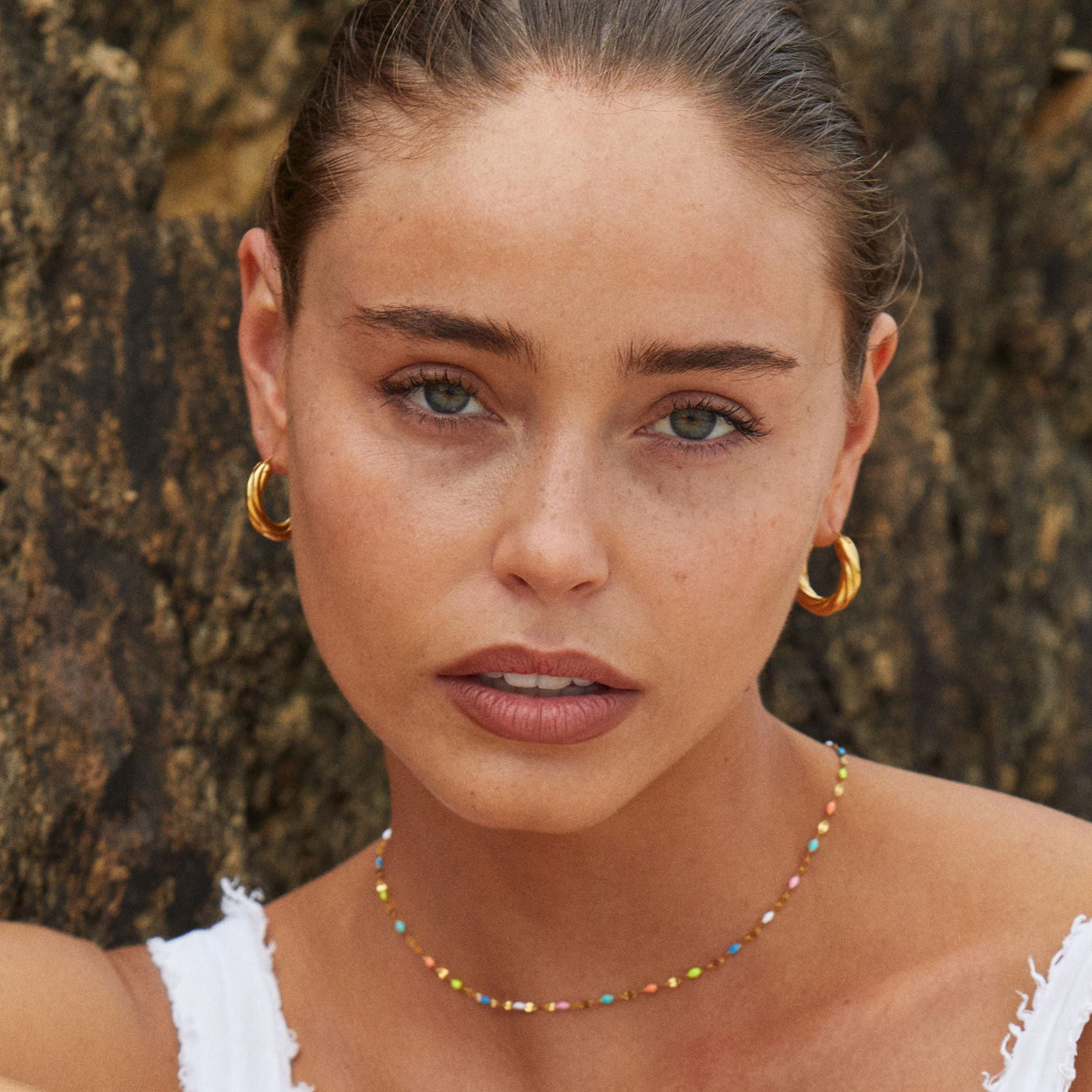 Selina Rainbow Choker Necklace with 18K Gold Coating