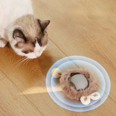 Interactive Rolling Ball Toy with Tail for Cats