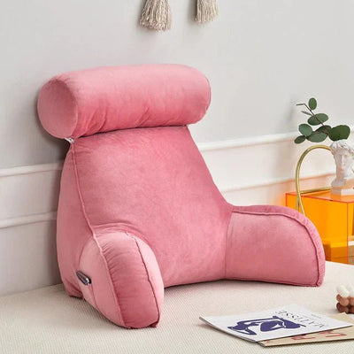 Backrest Reading Pillow with Arms and Pocket