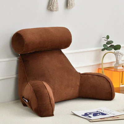Backrest Reading Pillow with Arms and Pocket