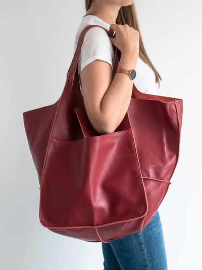 Maxine Beach Tote – Large PU Leather Summer Bag