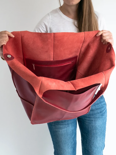Maxine Beach Tote – Large PU Leather Summer Bag