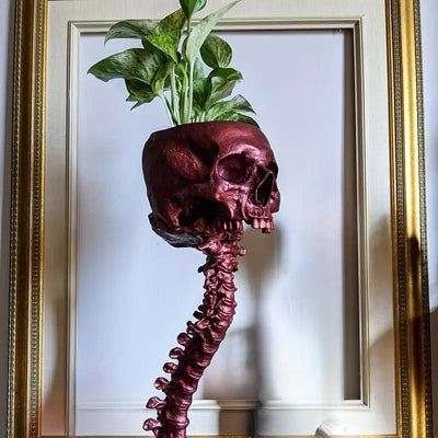 BoneBloom | Planter with Skull and Spine