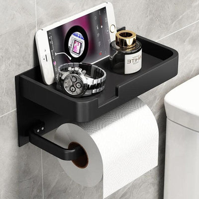 Modern Wall-Mount Toilet Paper Holder – Metal Finish
